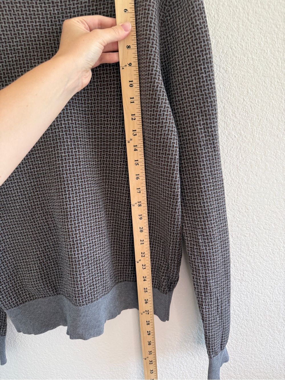 Old Navy 100% Cotton Men's Charcoal and Brown Knit Crewneck‎ Sweater- Vintage - Picture 7 of 9